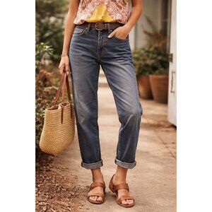 Free People Womens Universal Boyfriend Jeans Sz 25 Denim Straight Leg Button Fly